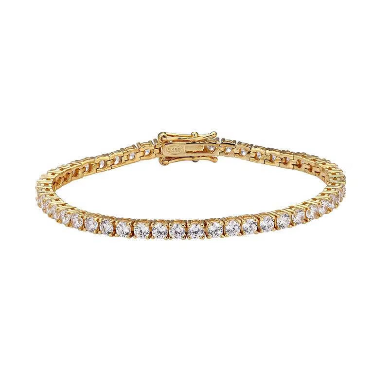 TY 3Mm 4Mm Moissanite Tennis Bracelet 925 Sterling Silver Full Dia Sier Plated Wedding Party Jewelry Bracelets for Women Man