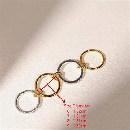Multi-Layer Stainless Steel Ring for Women Gold Silver Color Sparkling Zircon Rings Hypoallergenic Women'S Party Jewelry