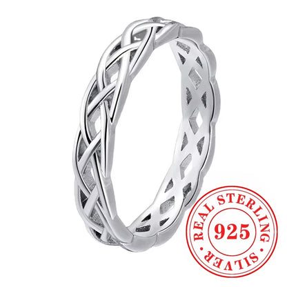 CAOSHI Contemporary Style Twist Finger Accessory for Women 925 Sterling Silver with Sparkling CZ Ring Fancy Anniversary Jewelry